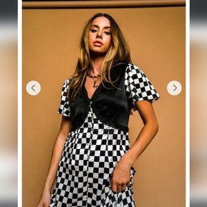 Dressed in Lala Checkerboard Dress Short Sleeve Medium